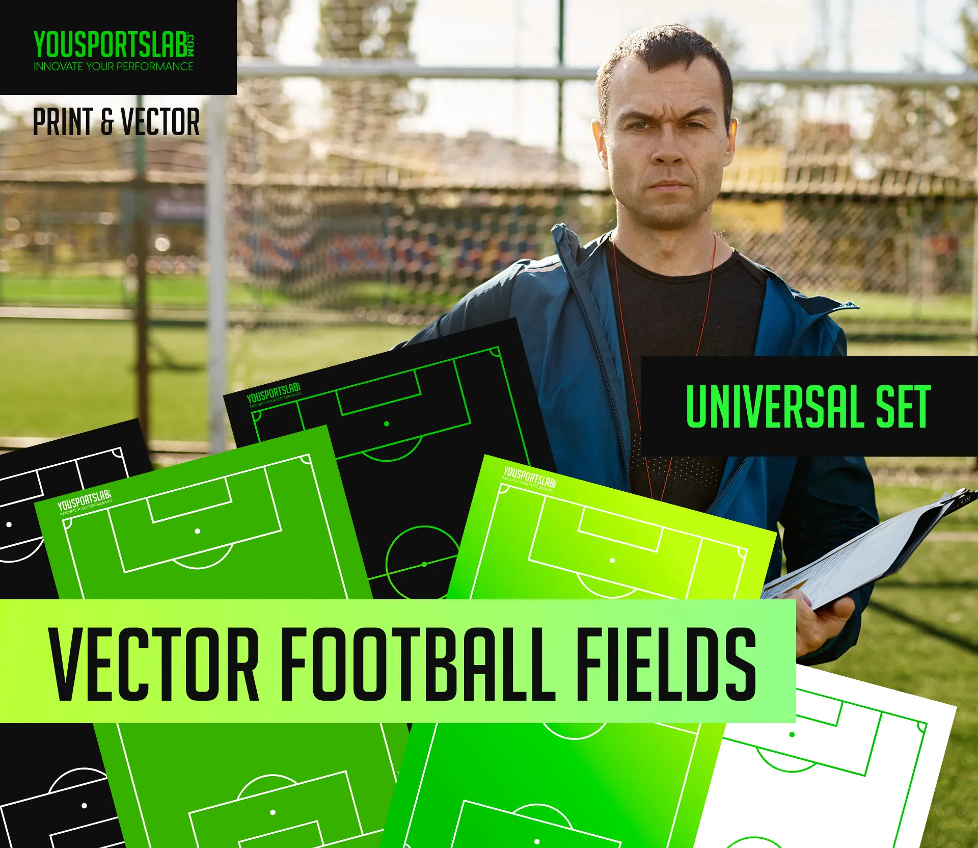 Vector Football Fields - Universal Set